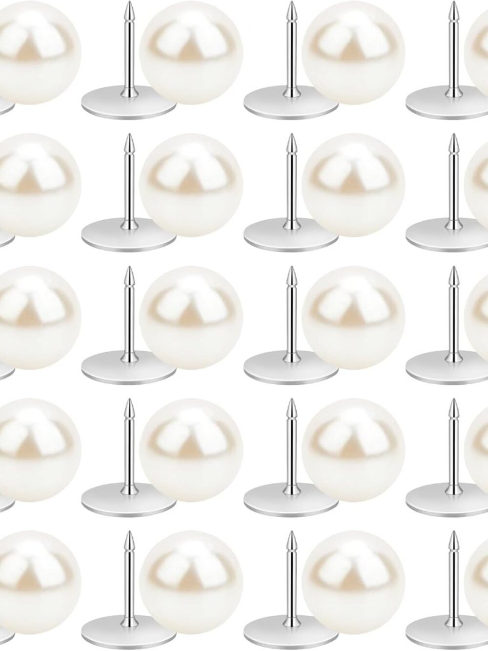 20 Sets 10mm No Sew Pearl Buttons for Clothes, Pin Studs